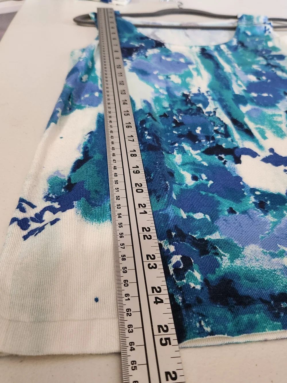 Chico's Blue Teal White Watercolor Print Sweater Cardigan Set
